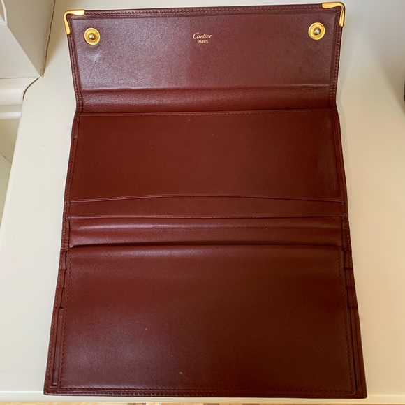 🤩Vintage Cartier Long Wallet- Burgundy - Picture 4 of 8